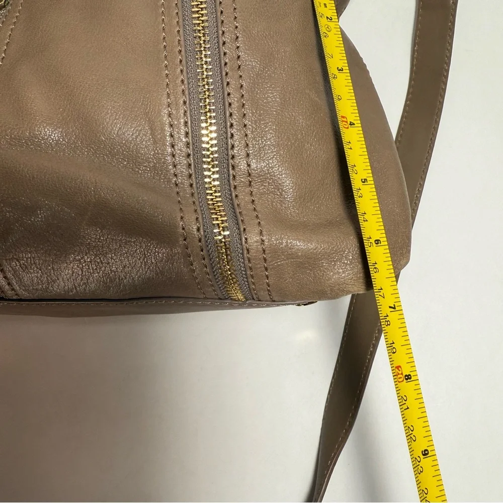 Michael Kors Moxley Taupe Leather Shoulder Crossbody Bag
